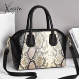 Xajzpa - Fashion Quality Snake Print Women’s Bag New European And American Retro Shell Handbag