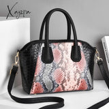 Xajzpa - Fashion Quality Snake Print Women’s Bag New European And American Retro Shell Handbag