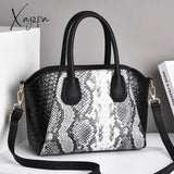 Xajzpa - Fashion Quality Snake Print Women’s Bag New European And American Retro Shell Handbag