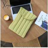 Xajzpa - Fashion Quilted Padded Ipad Bag For Women Puffy Tablet Case Laptop Storage Bags 11 15 Inch