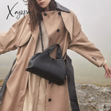 Xajzpa - Fashion Ruched Hobos Women Handbag Designer Bag Luxury Soft Pu Leather Shoulder Crossbody