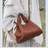 Xajzpa - Fashion Ruched Hobos Women Handbag Designer Bag Luxury Soft Pu Leather Shoulder Crossbody