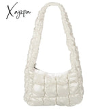 Xajzpa - Fashion Ruched Quilted Women Shoulder Bags Hobos Padded Lady Handbags Luxury Pu Leather