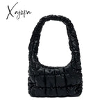 Xajzpa - Fashion Ruched Quilted Women Shoulder Bags Hobos Padded Lady Handbags Luxury Pu Leather