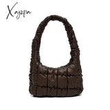 Xajzpa - Fashion Ruched Quilted Women Shoulder Bags Hobos Padded Lady Handbags Luxury Pu Leather