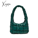 Xajzpa - Fashion Ruched Quilted Women Shoulder Bags Hobos Padded Lady Handbags Luxury Pu Leather