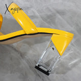 Xajzpa - Fashion Sandals Women Summer New Comfortable Latex Tape Hollow High-Heel Crystal Thick