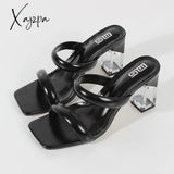 Xajzpa - Fashion Sandals Women Summer New Comfortable Latex Tape Hollow High-Heel Crystal Thick