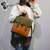 Xajzpa - Fashion School Bag College Girl Backpack Shoulder Bags Vintage Pu Leather Women Preppy