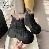 Xajzpa - Fashion Shoes Women’s Winter Thick Soled Snow Boots Plush Casual Sports Warm And Cold