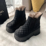 Xajzpa - Fashion Shoes Women’s Winter Thick Soled Snow Boots Plush Casual Sports Warm And Cold