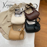 Xajzpa - Fashion Shoulder Bags For Women Casual Crossbody Pu Leather Solid Color Simple Handbags