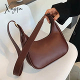 Xajzpa - Fashion Shoulder Bags For Women Casual Crossbody Pu Leather Solid Color Simple Handbags