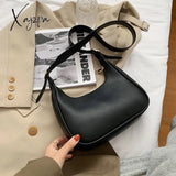 Xajzpa - Fashion Shoulder Bags For Women Casual Crossbody Pu Leather Solid Color Simple Handbags