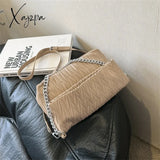 Xajzpa - Fashion Silver Messenger Bags For Women Designer Pleated Soft Leather Shoulder Bag 2023