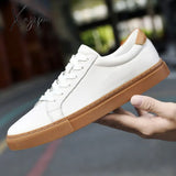 Xajzpa - Fashion Sneakers Men Shoes Genuine Leather Casual Big Size 48 49 Cow Leather New Yellow /