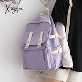 Xajzpa - Fashion Solid Color Backpack Women New Waterproof Shoulders School Bags For Teenagers