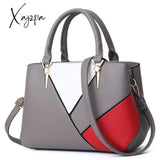 Xajzpa Fashion Square Pu Leather Women Hand Bag Geometric Design Patchwork Color Female Shoulder
