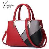 Xajzpa Fashion Square Pu Leather Women Hand Bag Geometric Design Patchwork Color Female Shoulder