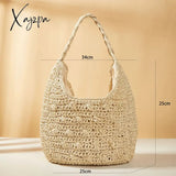 Xajzpa - Fashion Straw Women Shoulder Bags Paper Woven Female Handbags Large Capacity Summer Beach