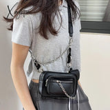 Xajzpa - Fashion Street Style Female Messenger Bags Chain Women Shoulder Bag Hip-Hop Pu Leather