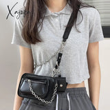 Xajzpa - Fashion Street Style Female Messenger Bags Chain Women Shoulder Bag Hip-Hop Pu Leather