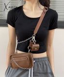 Xajzpa - Fashion Street Style Female Messenger Bags Chain Women Shoulder Bag Hip-Hop Pu Leather