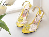 Xajzpa Fashion Summerhigh Quality Wedge Heel Sandals Casual Shoes Women Stylish Transparent Open