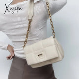 Xajzpa - Fashion Thick Chains Quilted Women Shoulder Bags Designer Padded Crossbody Bag Luxury Pu