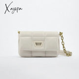 Xajzpa - Fashion Thick Chains Quilted Women Shoulder Bags Designer Padded Crossbody Bag Luxury Pu