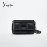 Xajzpa - Fashion Thick Chains Quilted Women Shoulder Bags Designer Padded Crossbody Bag Luxury Pu