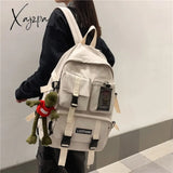 Xajzpa - Fashion Waterproof Nylon Women Backpack For Girls Travel High Capacity Student BookBag Men Black Laptop Bag