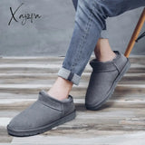 Xajzpa - Fashion Winter Ankle Rubber Boots For Women Australian Genuine Cowhide Leather Classic