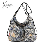 Xajzpa - Fashion Woman Nylon Laptop Backpack Multifunctional Floral Zipper Soft Travel Bag Mochila