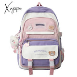 Xajzpa - Fashion Women Backpack Multilayer Large Capacity School Bag For Girls Cute Pendant