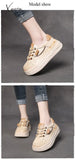 Xajzpa - Fashion Women Flat Platform Shoes Comfort Genuine Leather Mixed Colors Lace-Up Casual