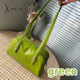 Xajzpa - Fashion Women Green Big Shoulder Bags Pu Leather Female Purse Handbags Large Capacity