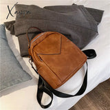 Xajzpa - Fashion Women Leather Backpack Small Pu School Bag For Teenager Girls Rucksack Vintage