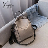 Xajzpa - Fashion Women Leather Backpack Small Pu School Bag For Teenager Girls Rucksack Vintage