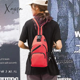 Xajzpa - Fashion Women Oxford Cloth Chest Bag Solid Color Shoulder Crossbody Men Casual Sport