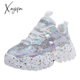 Xajzpa - Fashion Women Shoes Dad Chunky Sneakers Luxury Comfortable Glossy Thick Sole Ladies