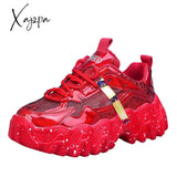 Xajzpa - Fashion Women Shoes Dad Chunky Sneakers Luxury Comfortable Glossy Thick Sole Ladies