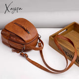 Xajzpa - Fashion Women Soft Pu Leather Solid Color Crossbody Shoulder Messenger Bag Casual Ladies