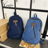 Xajzpa - Female Canvas Travel Denim Book Bag Ladies Kawaii Backpack Women Leisure School Girls Male