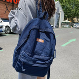 Xajzpa - Female Canvas Vintage College Backpack Women Laptop Denim School Fashion Girl Travel