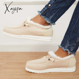 Xajzpa - Flat Slip-On Bootie Warm Lining Ankle Snow Boots Booties