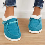 Xajzpa - Flat Slip-On Bootie Warm Lining Ankle Snow Boots Booties