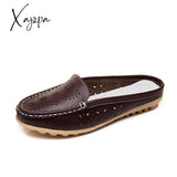 Xajzpa - Flats Women’s Shoes Summer Genuine Leather Moccasins Women Loafers Cut-Outs Closed-Toe