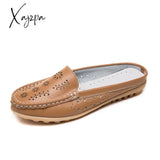 Xajzpa - Flats Women’s Shoes Summer Genuine Leather Moccasins Women Loafers Cut-Outs Closed-Toe