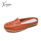 Xajzpa - Flats Women’s Shoes Summer Genuine Leather Moccasins Women Loafers Cut-Outs Closed-Toe